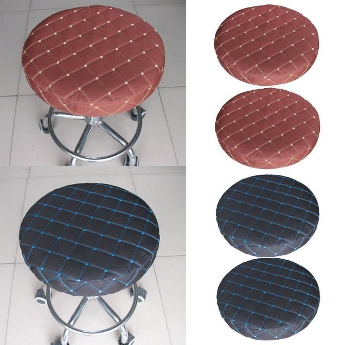 Lot De 4/2/1 Housses De Tabouret De Bar Extensibles Avec Dossier - Couvre-Sièges Ronde Lavable Imprimée Pour Salle à Manger