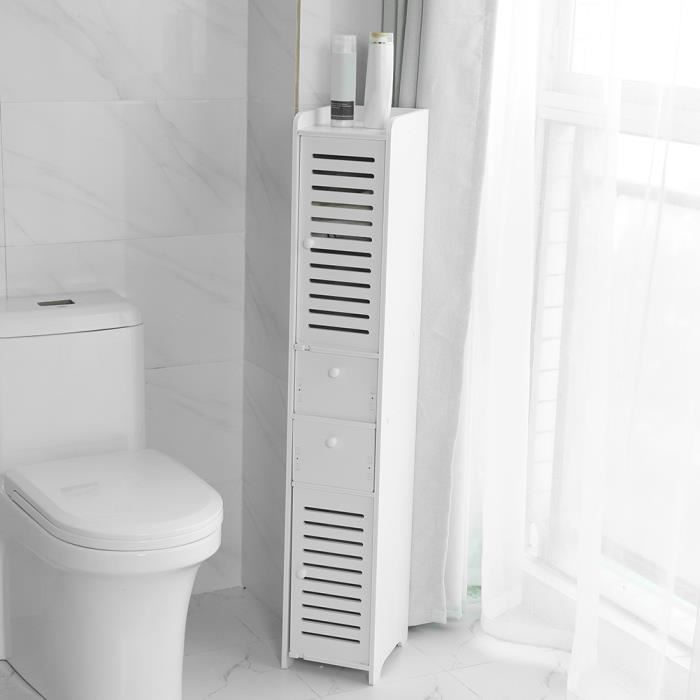 vgeby meuble colonne de salle de bain armoire haute meuble rangement armoire meuble salle de bain 2 portes et 2 tiroirs imperméable