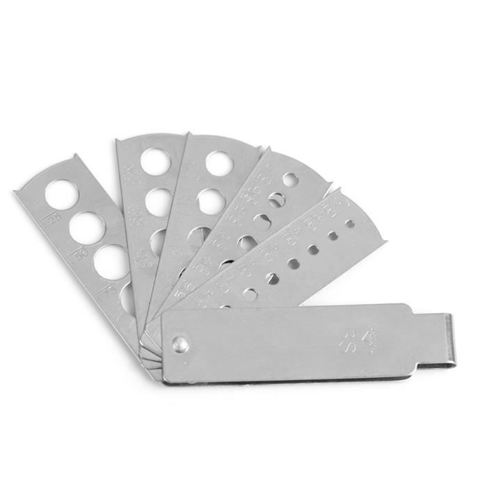 Jauge à éventail Pour Pierres Précieuses - Outil De Mesure Diamant, 5 Bras, Acier Inox - Pour Bijouterie, Gemmologie