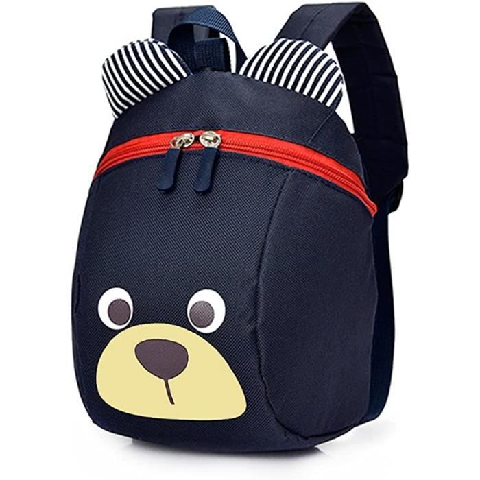 Sac à Dos Maternelle Enfant Ours Mignon Avec Laisse Anti-Perte – Cartable Bébé Garçon Fille 1-3 Ans, Harnais De Sécurité Réglable