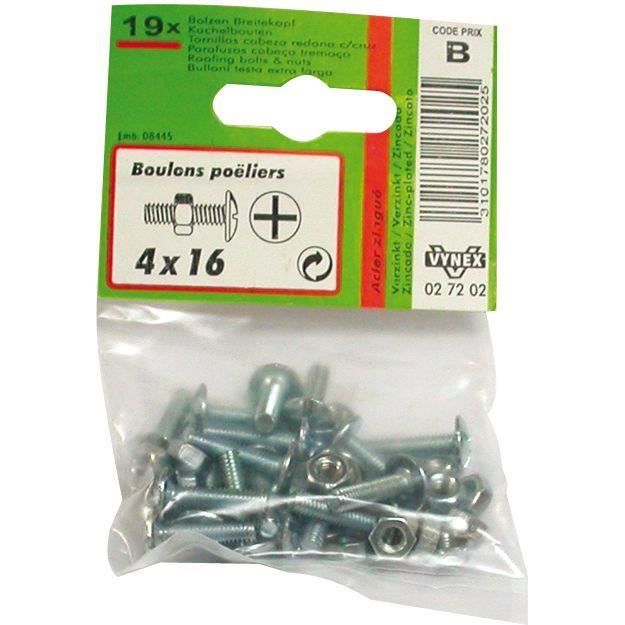 Boulon poêlier acier zingué 5x25 mm