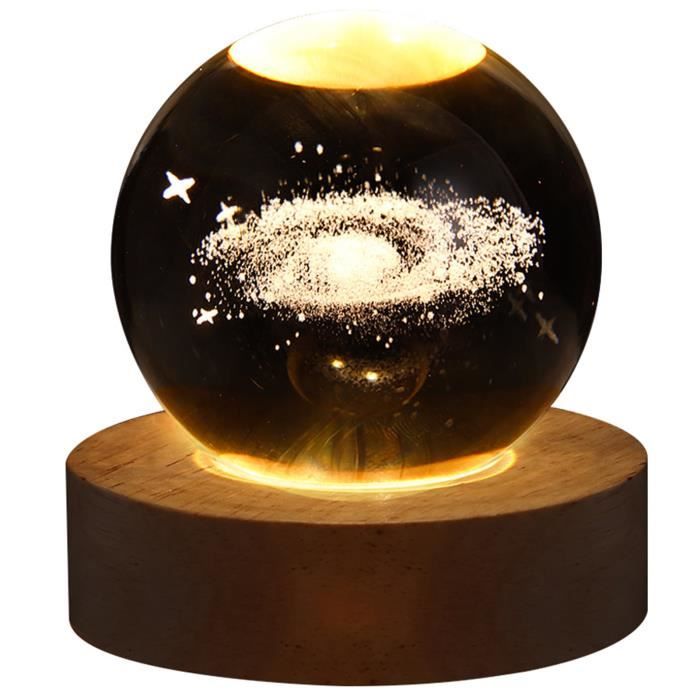 boule de cristal lumineuse décoration de chambre lampe de lune, petite veilleuse, cadeau d'anniversaire d'astronomie n°1