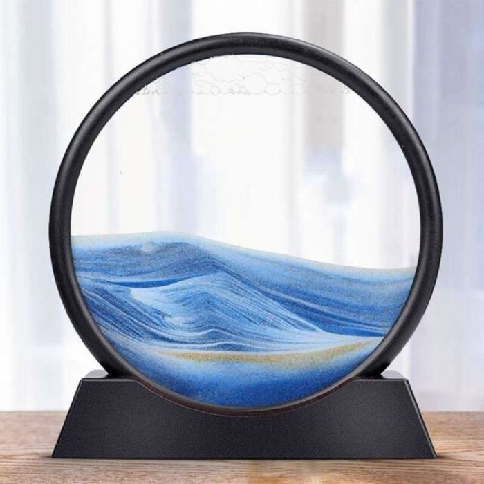 Cadre Sablier Peinture De Sable Mobile 7 Pouces - Art Dynamique Bleu