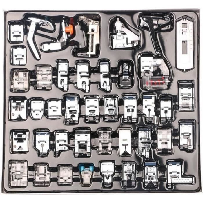 11 Accessoires Couture Variés Ensemble De 11 Pieds-de-Biche Pour Machine à Coudre, Accessoires Multifonctions Pour Brother, Babylock, Singer, Janome, Kenmore (Lot De 11 Pieds Machine à Coudre
