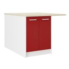 Rouge mat CARMEN Ilot de cuisine L 100cm avec plan de travail inclus