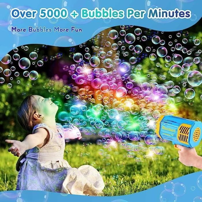 69 Trous Gatling Bubble Machine, Jouet De Machine À Bulles Électrique À