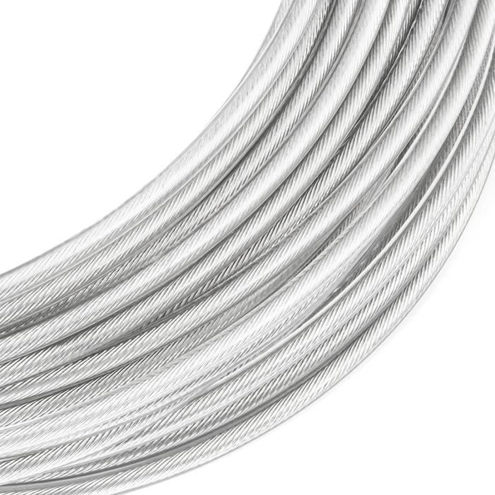 100m PVC cable acier 2mm transparent couleur 1x7 gaine corde de
