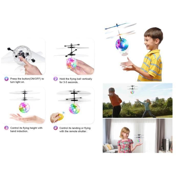 Avion Télécommandé Gestuel LED - Drone Résistant Chutes Intérieur Extérieur Enfant Ado