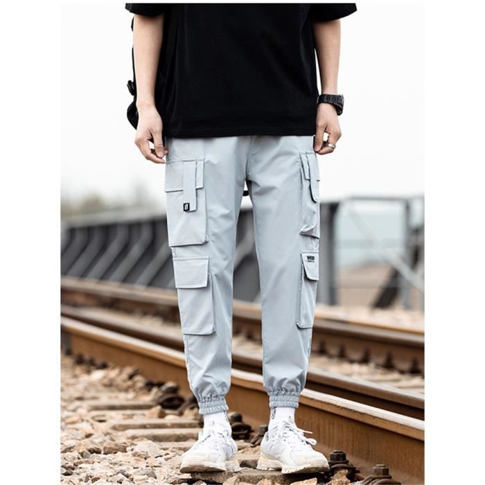 Pantalon Cargo Chino Sport Jogging Homme Minetom Slim Fit Multi Poches Hip Hop Noir Bleu Cdiscount Pret a Porter
