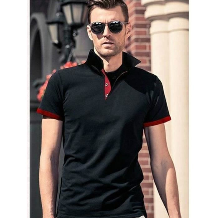 Polo homme manches courtes marque luxe casual streetwear polo fashion Gris Cdiscount Pret a Porter