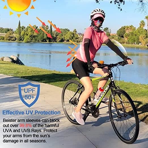 Manchettes de Bras Soleil Anti UV Protection UPF 50 Manche Bras Avec Trou pour Le Pouce Antiderapants Cooling Manchette Gaming Noir Blanc Gris Cdiscount Sport