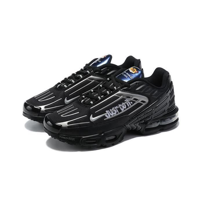 Nike TN 3 Plus Homme Chaussures Entra nement de Sport Noir Blanc