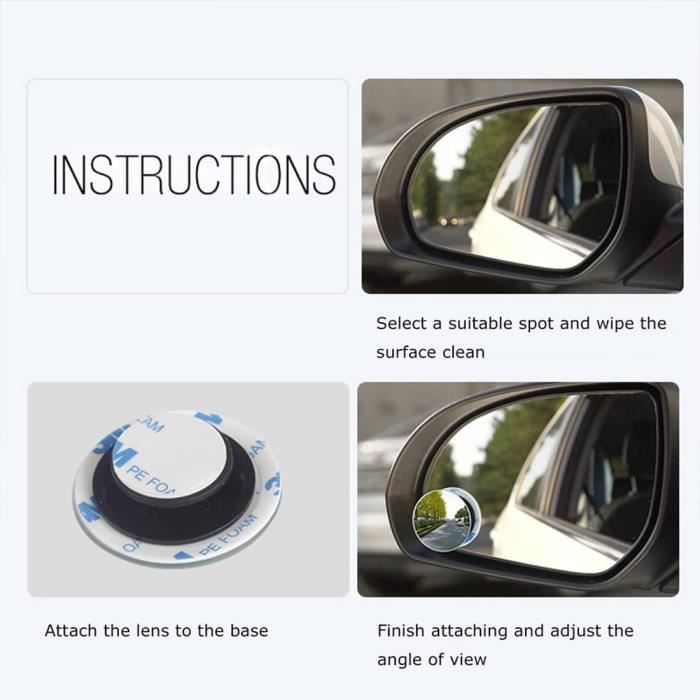 Ygmylandbb Miroir Convexe Angle Mort Voiture - Rétroviseur Aveugle Universel Pour Voitures, SUV Et Camions