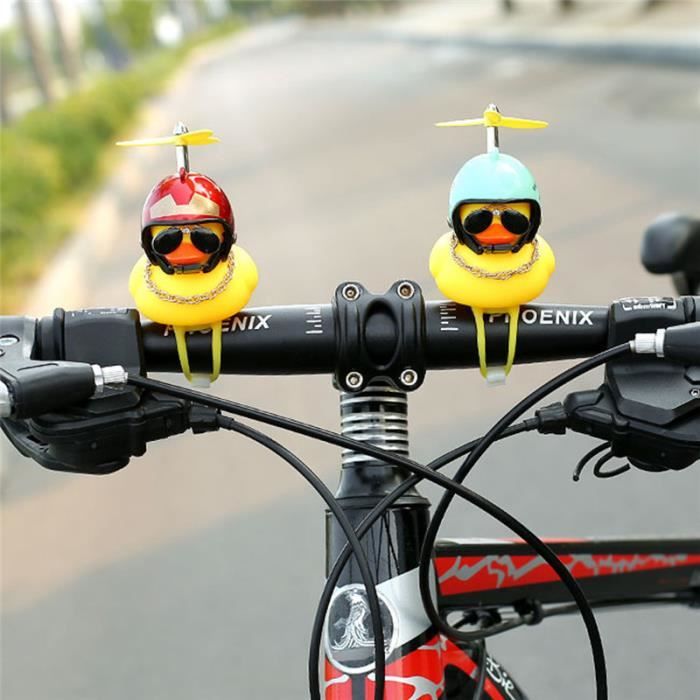 Klaxon de velo Normal Airscrew 08 Casque brise vent en forme de petit canard jaune pour velo accessoire de cyclisme avec eclairage Cdiscount Sport