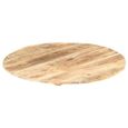 PLATEAU DE TABLE VENDU SEUL - AYNEFY Dessus de table Bois de manguier solide Rond 15-16 mm 40 cm-2