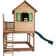AXI Liam Maison Enfant avec Bac à Sable & Toboggan vert | Aire de Jeux pour l'extérieur en marron & vert | Maisonnette-2