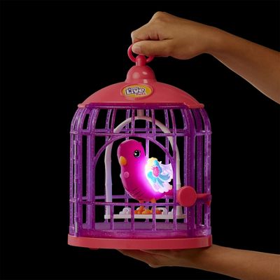 Little Live Pets Lil' Bird Tiara Twinkles | Oiseau Interactif Lumineux | Nichoir Inclus | 20 Chansons