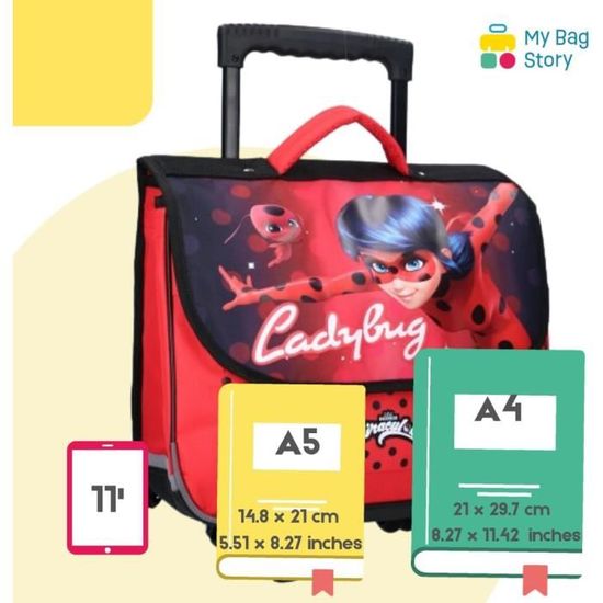Cartable A Roulettes Miraculous Enfant Ecole Primaire Maternelle Garderie Cartable Fille Cdiscount Bagagerie Maroquinerie