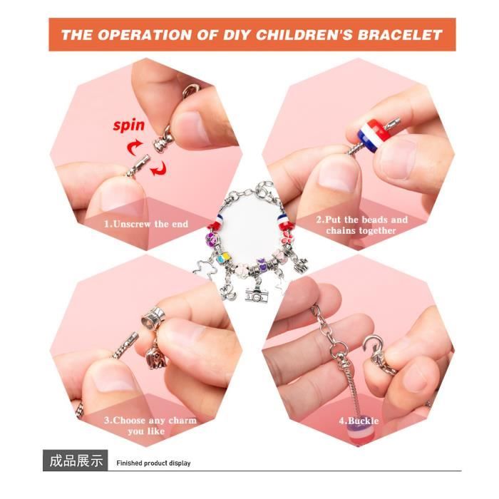 Kit de Jeu création de bijoux Jouets fille Fabrication de bracelets DIY  Cadeau anniversaire enfant - Cdiscount Jeux - Jouets
