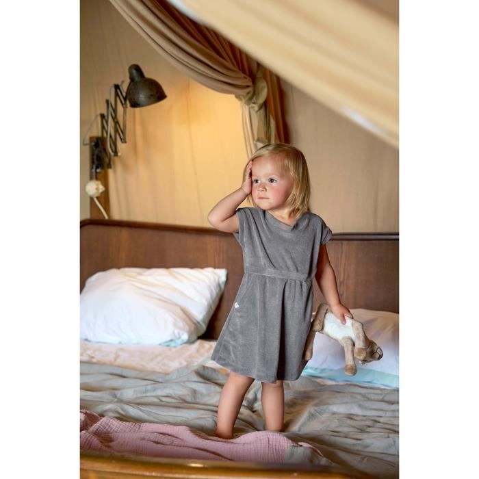 Robe b b fille L ssig Terry anthracite 1 2 ans Cdiscount