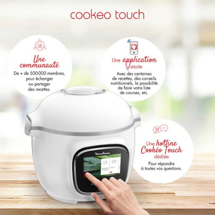 Multicuiseur intelligent Moulinex Cookeo TOUCH - CE9011 - blanc