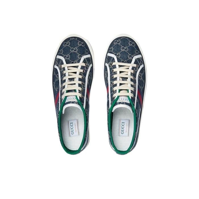 Basket Sneakers Guccis Femme Homme Cuir Bleu Bleu Cdiscount Chaussures
