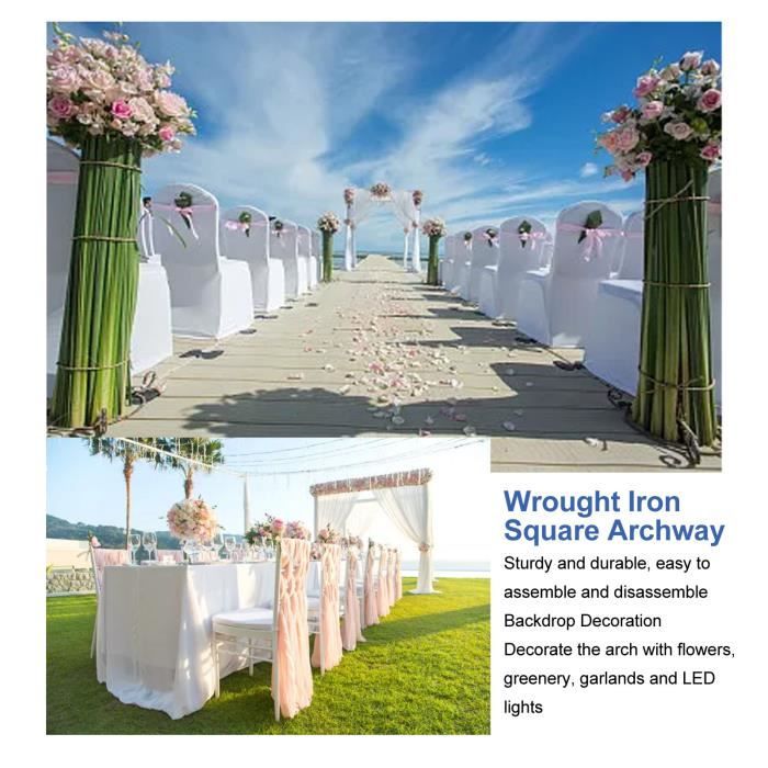 Arche De Mariage Carrée Métal Réglable 3x6 M | Support Pour Décoration, Fleurs, Ballons | Pour Intérieur Et Extérieur