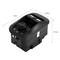 Interrupteur Lève-vitre électrique Pour Peugeot 206 - Commande Fenêtre Conducteur - Noir - Modèle OEM 6554.WA - Compatible 206 Berline, SW, Hayon