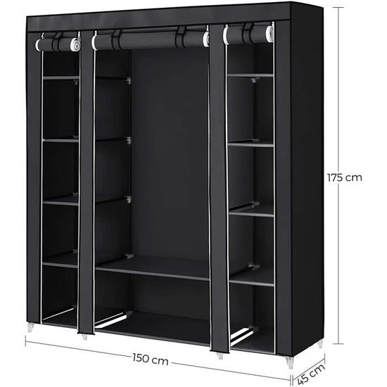 Songmics Xxl Armoire De Rangement 175 X 150 X 45 Cm Meuble De