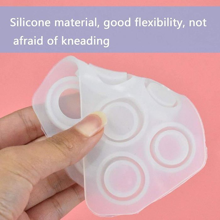 Moules en silicone pour bagues en résine époxy, 14 tailles avec visages ronds et rhombiques pour