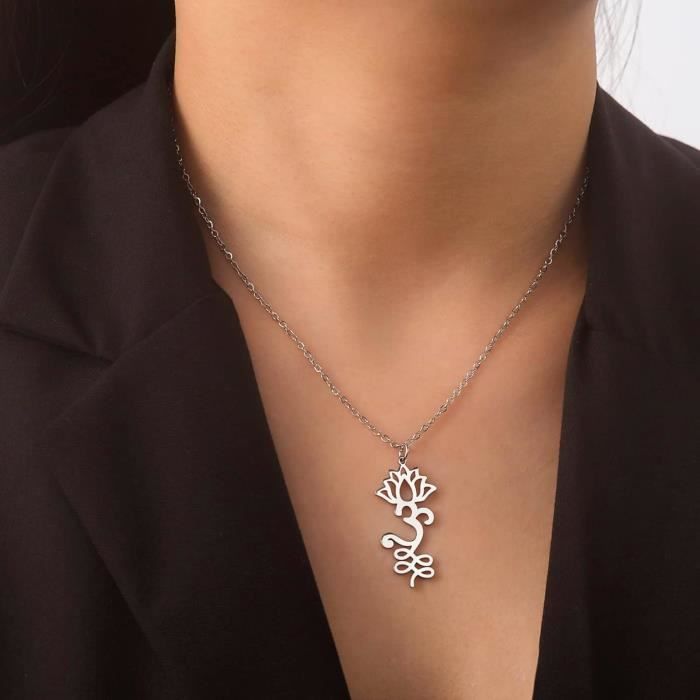 Boucles D’Oreilles Fleur De Lotus Unalome Yoga Acier Inoxydable - Symbole Guérison Bouddha Dreamtimes