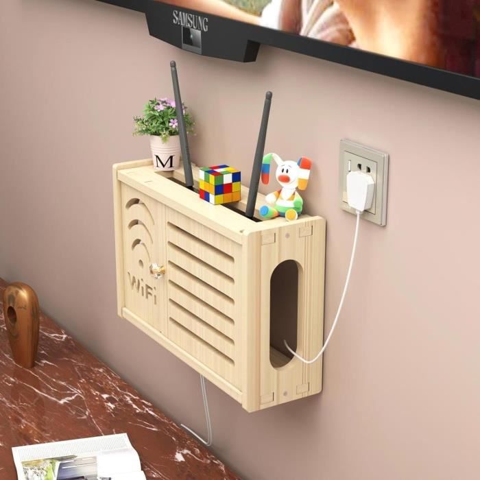 Etagere Pour Decodeur Rangement Box Internet Étagère Tv Murale Bois ...