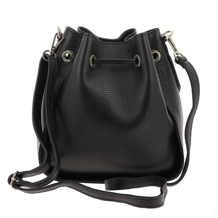 Sac seau hotsell cuir noir