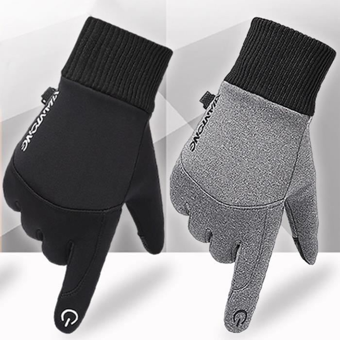 Amdohai Gants d'hiver imperméables pour homme avec poche à écran tactile -  Gants de sport thermiques en polaire antidérapants 