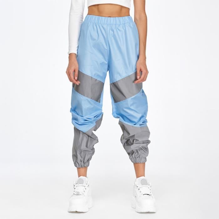 Dioche Pantalons de survetement reflechissants pour femmes Pantalon Reflechissant pour Femme Couleur Contrastee lingerie pantalon Blue Cdiscount Sport