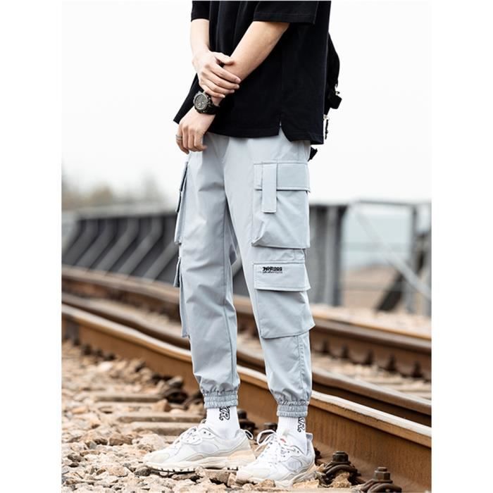 Pantalon Cargo Chino Sport Jogging Homme Minetom Slim Fit Multi Poches Hip Hop Noir Bleu Cdiscount Pret a Porter