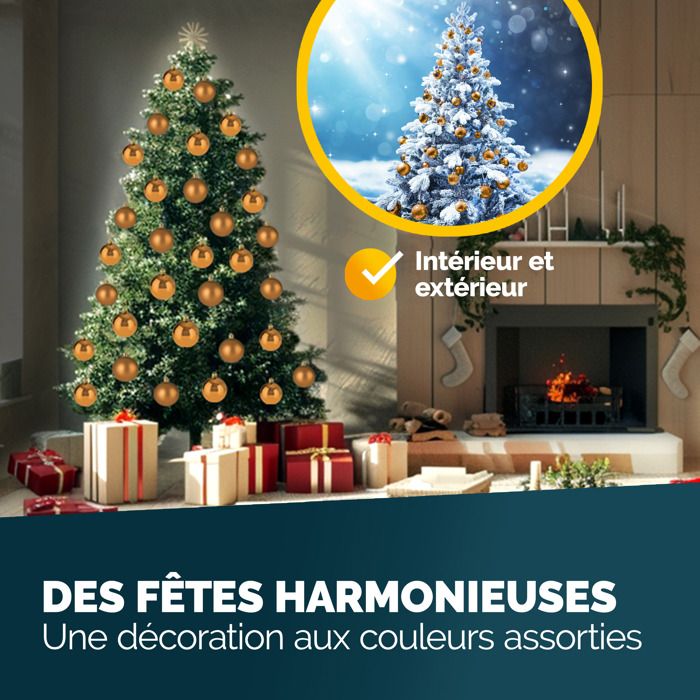 Boules De Noël Cuivre Plastique 6 X 6 X 6 Cm (20 Unités) - Sapin De Noël