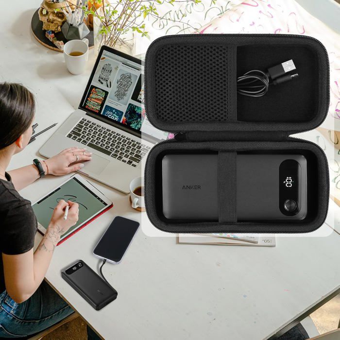 Housse De Protection En Silicone Pour Power Bank (batterie Externe) - Anti-chocs, Anti-poussière - Pour Voyage, Sport, Camping