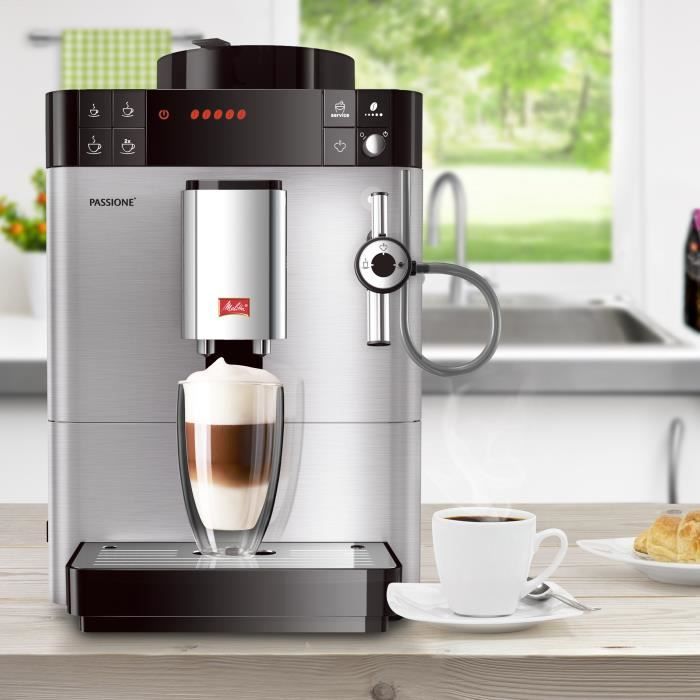 Machine à Café à Grain Passione® Inox - Melitta - 3 cafés classiques -  Auto-Cappuccinatore - Cdiscount Electroménager