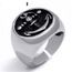 Bague Anneau Acier Rock Biker Homme Ancre Marine 502 Argent