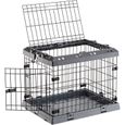 Cage Pliable pour très petits chiens SUPERIOR 60 Clôture métallique, avec Séparateur, Double verrouillage - 60 x 47 x 50 cm-0