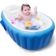 baignoire portable pour douche-Bassine Pour Enfants,Bain Pour Bébé,Baignoire Pliable et Anti-Glissante(Bleu)-0
