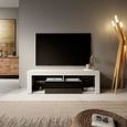 Meuble tv blanc laque et verre