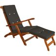 Coussin pour chaise longue - DEUBA - Anthracite - Hydrofuge - Confortable - Intérieur et extérieur-0