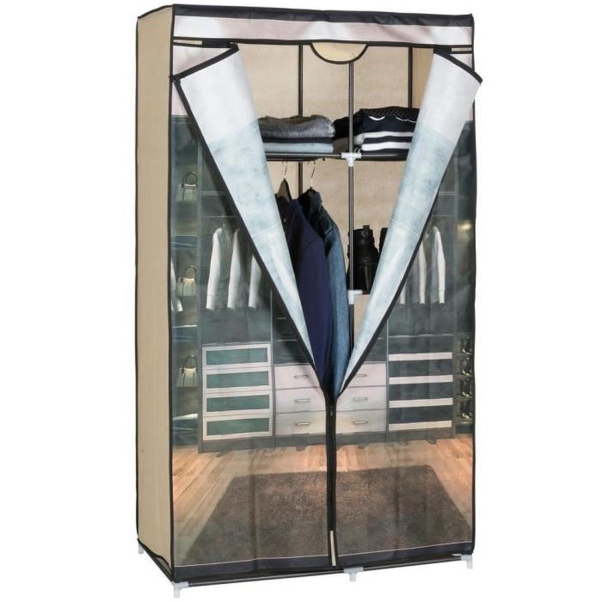 Armoire Penderie 6 Etageres Design Closet Achat Vente