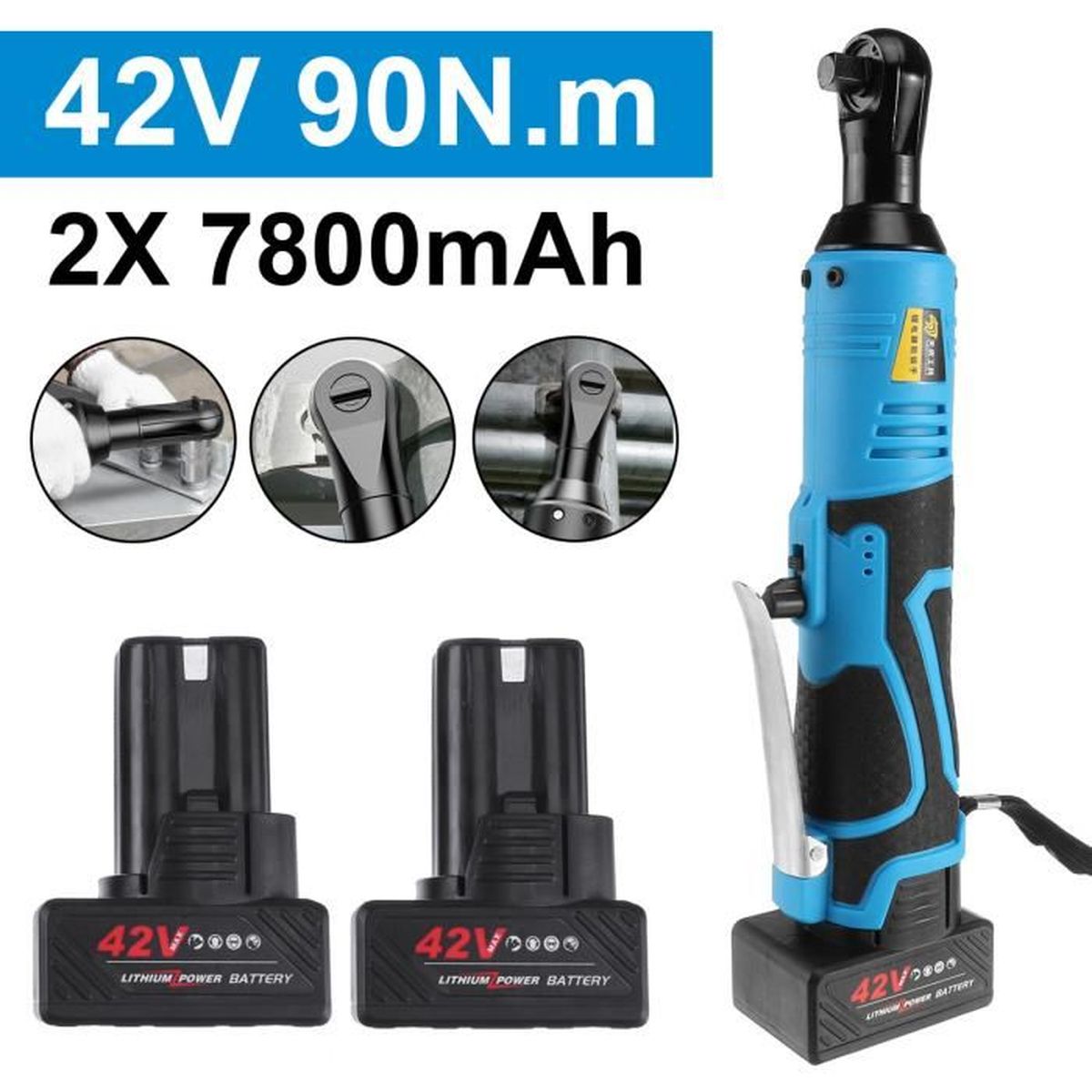 SundpeyPRO Clé à Cliquet Électrique Sans Fil 21V 100Nm - 300 Tr/min Avec 2 Batteries 2000mAh Et Accessoires