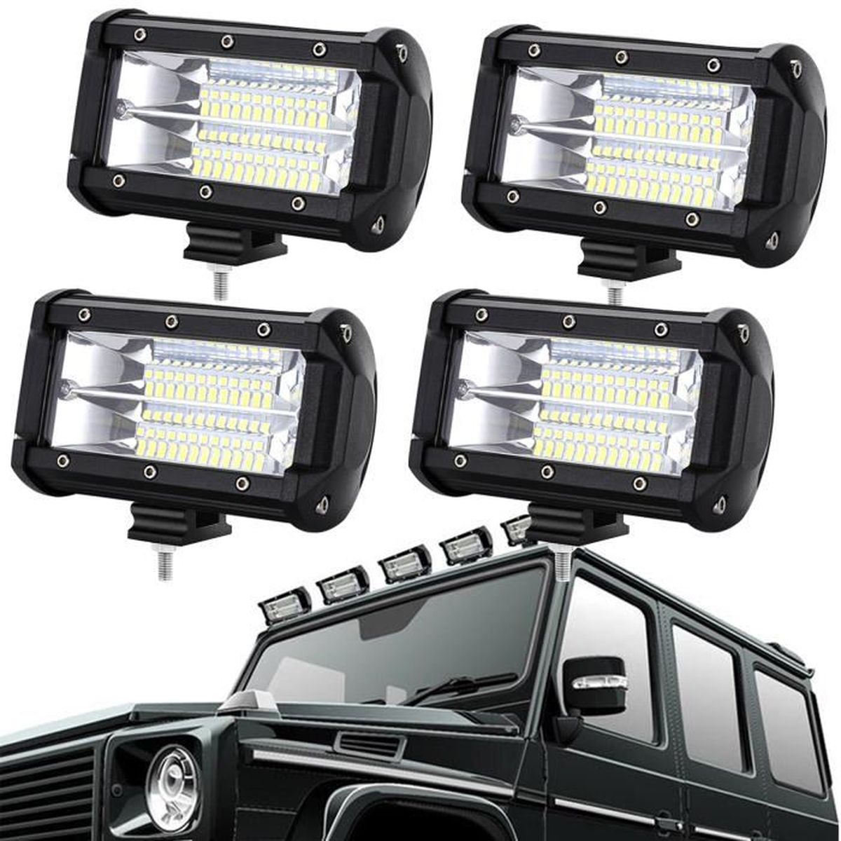 Lampe De Travail LED Étanche Pour Voiture, SUV, Camion - 18W, 1800LM, IP67, 12V - Noir - 6