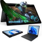 FIRMAST Ordinateur Portable-écran tactile12"FHD-16Go RAM-256Go SSD-Windows 11 Pro-Intel Celeron-360° Rotation-Avec souris-Noir-AZERTY