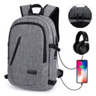 FUNTLEND Antivol Sac à Dos Ordinateur 15.6 Pouces Imperméable avec USB Charging Sac à Dos PC pour Loisirs/Scolaire -Gris