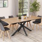 IDMARKET Table à manger extensible rectangle ALIX 6-10 personnes bois et noir 160-200 cm